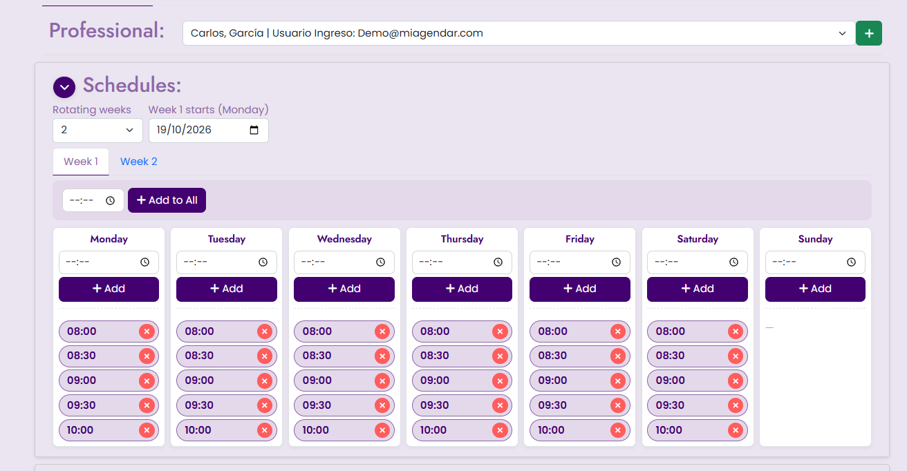 Schedules